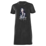 Buffy The Vampire Slayer Violet Portrait Women's T-Shirt Dress - Black Acid Wash - XXL - Black Acid Wash