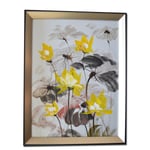 Steve Art Gallery Abstrakt Blommor, Oljemålning Med Ram, 30x40 Cm