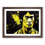 Bruce Lee Splash Vol.3 Abstract H1022 Framed Print for Living Room Bedroom Home Office Décor, Wall Art Picture Ready to Hang, Walnut A3 Frame (46 x 34 cm)