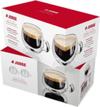 Judge JDG25 Double Walled Glass Small Coffee Cups with Handle, Set of 2 Hollow V