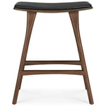 Osso Barstol, Teak / Brunt Läder