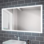Pebble Grey™ Diaz Illuminated LED Bathroom Mirror built-in Shaver Socket and Heated Demister Mirror Pad | 1200 x 600mm | Motion Sensor Switch | 10 Year Guarantee…