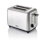 Grey 2 Slice Toaster Stainless Steel Variable Browning Control Defrost Swan