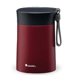 Aladdin Bistro Thermavac Stainless Steel Food Jar 0.4L Burgundy Red – Keeps hot or cold for 5.5 Hours - Double Wall Vacuum Insulation- Leakproof Lunch Container - Dishwasher Safe - BPA-Free