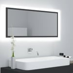 vidaXL badeværelsesspejl m. LED-lys 100x8,5x37 cm spånplade grå
