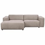 Rowico Willard 3-sits soffa med divan vänster tyg beige