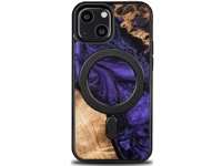 Medinis ir dervos dėklas, skirtas iPhone 13 Mini MagSafe Bewood Unique Violet – violetinė ir juoda