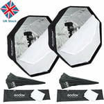 UK 2x 80cm Godox Octagon Umbrella Reflector Softbox f Studio Speedlight