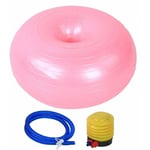 Fei Yu - Ballon de Yoga - Ballon de Gym de 50 cm - Forme de Donut Rose en pvc - Chaise de Ballon de Yoga - entraîneur d'équilibre - Exercice de Siège