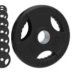 Olympic Tri-Grip Rubber Weight Plates Black Pairs Sets 2.5 kg PAIR