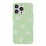 iPhone 13 Pro Fleksibelt Plast Deksel med Blomster - Grønn