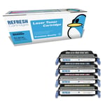 Refresh Cartridges Full Set Value Pack 4x 643A Toner Compatible With HP Printers
