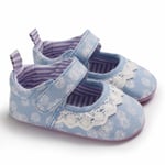 Baby Crib Shoes Bow Embroidery Lace Princess Soft Sole Anti-slip Ql 13-18months