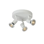 Lucide JasterLed Modern Ceiling Spotlight 20cm LED GU10 3x5W 2700K White