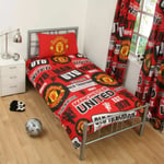 Manchester United Patch Single Duvet Cover Set Red Football Bedding Kids
