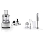 Cuisinart Easy Prep Pro | 2 Bowl Food Processor With 1.9L Capacity | Stainless Steel | FP8U & Cordless Pro Hand Blender and Mini Chopper, Rechargeable, Silver, RHB100U