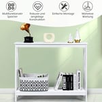 X-format smalt konsolbord med 2 nivåer 100 x 30 x 80 cm vit
