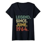 Womens 60 Years Old Gift Legend Since July 1964 60th Birthday Men V-Neck T-Shirt