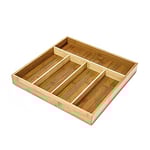Relaxdays Range-Couverts avec 5 Compartiments en bambou HxlxP : 4 x 34 x 33,5 cm organiseur de tiroir en bois, nature