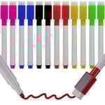 12-Pack - Whiteboard pennor med sudd - Pennor multifärg