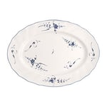 Villeroy & Boch Vieux Luxembourg Plat ovale, 43 cm, Porcelaine Premium, Blanc/Bleu