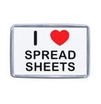 I Love Spreadsheets - Small Plastic Fridge Magnet