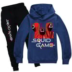 Squid Game Boys girls Sportswear Cosplay Costume Jacka+byxor . navy blue 130cm