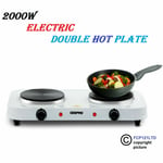 Geepas Double Electric Hot Plate Portable Table Top Cooker Hob New 2000W