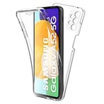 AURSTORE Coque pour Samsung Galaxy A52 4G/5G Protection intégrale Avant + Arrière en Rigide, Housse Etui Pochette Tactile Protection 360 degre Antichoc (Transparent)