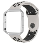 Fitbit Blaze dual color silicone watch band - White / Black Hole