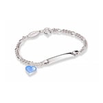 ID-armbånd i sølv - Lys blått hjerte - 222502