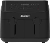 Devology Double Air Fryer - 9L - 2 x 4.5L Independent Cooking Zones - Free 50 12