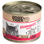 økonomipakke Dogs'n Tiger Adult Cat 12 x 200 g – Smakfull okse