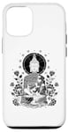 Coque pour iPhone 12/12 Pro Bouddha Floral Vintage Fleur Yoga Bouddhisme Yogi Bouddhiste