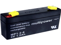 multipower PB-6-1,2-4,8 MP1,2-6 Blybatteri 6 V 1,2 Ah Blyfilt (B x H x D) 97 x 57 x 25 mm Plattkontakt 4,8 mm Underhållsfritt, låg självavladdning