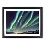 Heavenly Aurora Borealis H1022 Framed Print for Living Room Bedroom Home Office Décor, Wall Art Picture Ready to Hang, Black A2 Frame (64 x 46 cm)