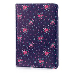 32nd Floral Series - Design PU Leather Book Folio Case Cover for Apple iPad Air 3 (2019) & Apple iPad Pro 10.5" (2017), Designer Flower Pattern Flip Case With Built In Stand - Vintage Rose Indigo