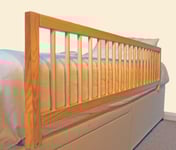 Safetots Barrière de Lit en Bois Extra Large, Naturel, 38cm de Hauteur x 140cm de Largeur, Barrière de Lit pour Bébé pour la Sécurité, Rail de Lit Enfant Sécurisé, Pré-Assemblé, Installation Facile