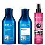 Redken Extreme Shampoo and Conditioner For Damaged Hair with Thermal Spray Heat Protector