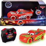 Jada RC Disney Cars Glow Racers -fjärrstyrd bil, Blixten McQueen
