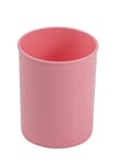 DONAU 3132101PL-30 Pot à crayons en plastique / 1 pièce/couleur pastel rose/pour bureau, école, maison et enfants/produit PP Organisateur de bureau et boîte de rangement