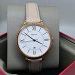 Fossil ES3988 Jacqueline Blush Leather Strap White Dial Date Analog Ladies Watch