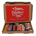 Treasured Forever Personalised Valentines Gifts for Him or Her - Chocolate Selection Gift Box Hamper - An Isolation Lockdown treat - Hug in a box - Gift for all ages (Red - Mixed Chocolate)