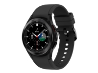 Samsung Galaxy Watch4 Classic - 42 mm - svart - smart klocka med ridge-sportband - fluoroelastomer - svart - display 1.2 - 16 GB - NFC, Wi-Fi, Bluetooth - 4G - 46.5 g