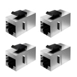 4x CAT6 8P8C RJ45 Inline Shielded Modules Couplers with Keystone Jack Female to Female Network Ethernet Cable Connectors