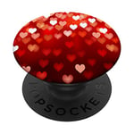 Phone Pop Out Holder,Dark Red Coral Pink White Heart Print PopSockets PopGrip: Swappable Grip for Phones & Tablets