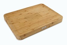 Joseph Joseph Cut & Carve Non-Slip, Multi-Function, Double-Sided Chopping Board for Food Preparation and Carving, Bamboo wood, Large