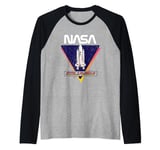 NASA Iconic Space Shuttle Columbia Retro Big Chest Poster Raglan Baseball Tee