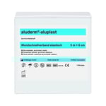 Söhngen Aluderm-Aluminplast Elastiskt sårplåster (Storlek 5 mx 6 cm, aluminiumångad, klibbar inte/fiberfri/starkt absorberande, främjar hudbildning oc