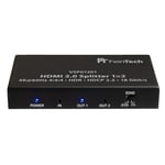 FeinTech VSP01201 HDMI 2.0 splitter répartiteur distributeur 1 sur 2 HDR UHD 4k@60Hz EDID HDCP 2.2, Noir